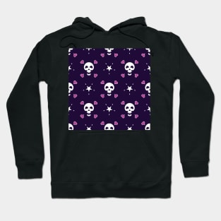 Skulls with hearts and stars Hoodie